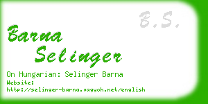 barna selinger business card